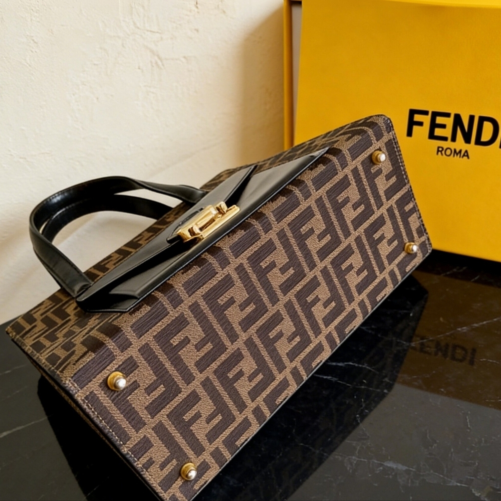 Fendi Vintage Zucca Flip Lock Tote - Picture 5 of 6